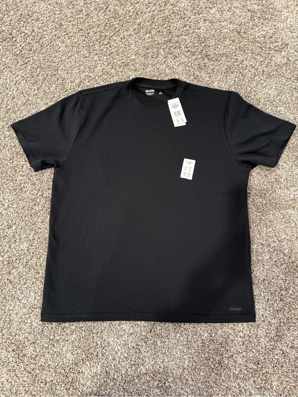 Hollister Men's Solid Black Short Sleeve Crew Tee
